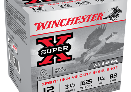 Winchester Xpert High-Velocity Steel Shotshells 12 ga 3-1/2" 1-1/4 oz 1625 fps #BB 25/ct
