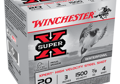 Winchester Xpert High-Velocity Steel Shotshells 20 ga 3" 7/8 oz 1500 fps #4 25/ct
